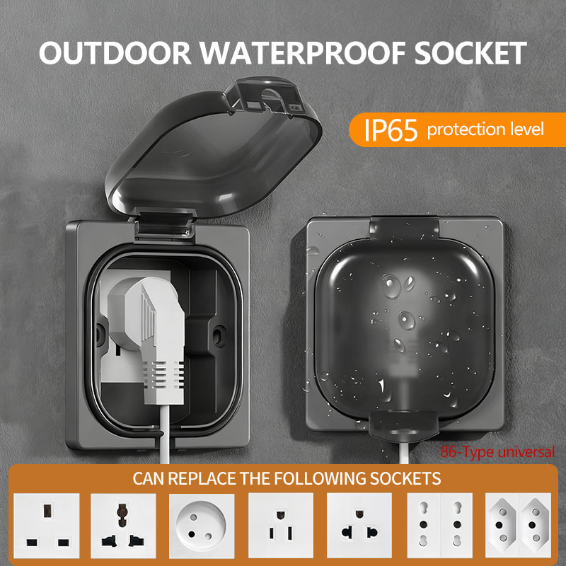 Outdoor Power Quincy - Enchufe exterior impermeable IP65, placa de