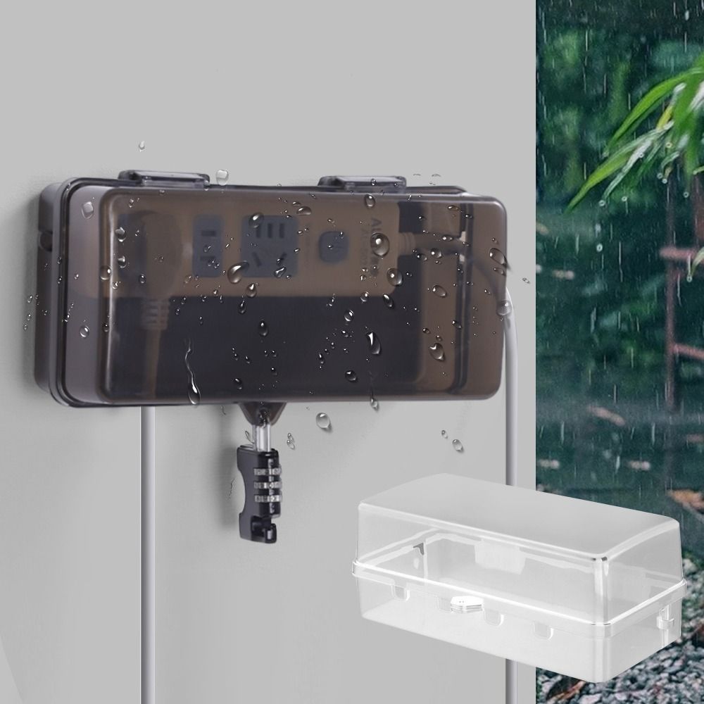 Outdoor Power Lead Cover - Caja de Plástico Portátil para Enchufes,