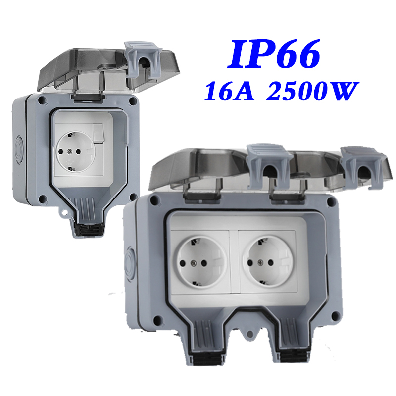 Outdoor Power Quincy - Enchufes impermeables de pared para exteriores,