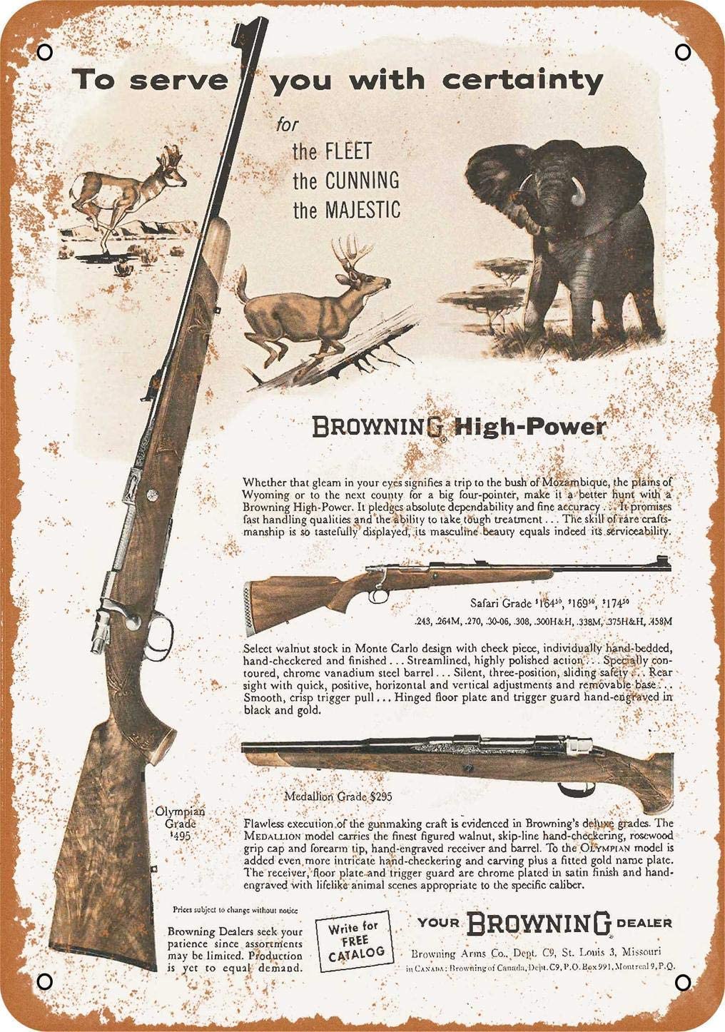 Outdoor Kitchen Power - Letrero de metal de 1961 Browning